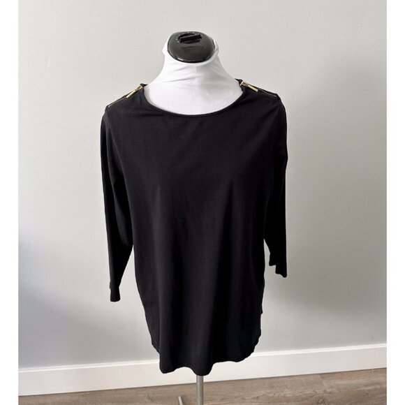 Michael Kors Gold Shoulder Zipper Top - Picture 1 of 11